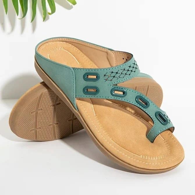 Sandales plates à couture pour femme - DartyShoes